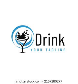 Elegant wine splash glass logo design abstract design logo