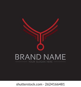 Elegant Wing Logo on Dark Background


