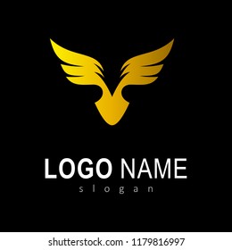 elegant wing logo template. simple wing symbol