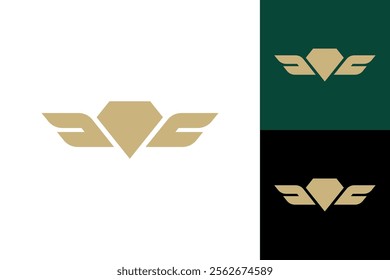 Elegant Winged Diamond Logo Design