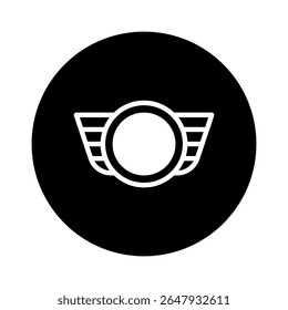 Elegant winged emblem in a contrasting circle representing brand identity and distinctive visual representation for companies