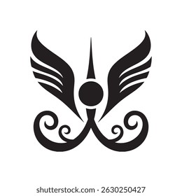 Elegant Winged Emblem Illustration of