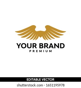 elegant wings logo flat design