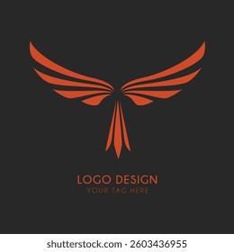 elegant wings logo simple design
