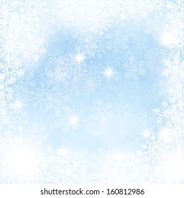Elegant winter background made of snowflakes with blank space for your text.