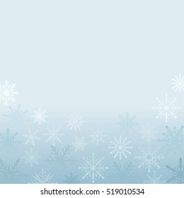 Elegant winter background made of snowflakes with blank space for your text