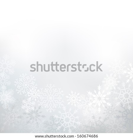 Elegant winter background made of snowflakes with blank space for your text