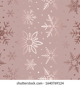 Elegant winter background. Seamless pattern. Delicate texture snow backdrop. Hand drawn snowflakes. Exquisite snowflakes for design fabric, wrappingprints, wallpaper, wrapping, wrapping paper, prints