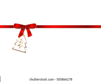 Elegant winter bow with tree badge