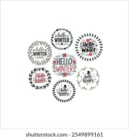 Elegant Winter Graphic with Stylish Top Hat

Playful Winter Leaves and Script Design

Whimsical Hello Winter Seasonal Illustration

Minimal Winter Theme with Hand Lettered Script
