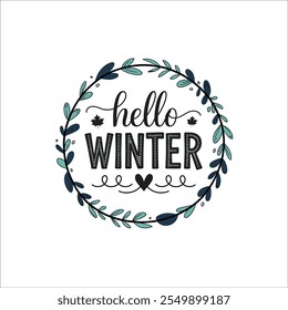 Gráfico de inverno elegante com chapéu de topo elegante

Folhas de inverno brincalhão e design de script

Ilustração Sazonal de inverno da alô encantadora

Tema de inverno mínimo com script escrito à mão
