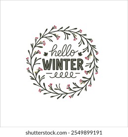 Gráfico de inverno elegante com chapéu de topo elegante

Folhas de inverno brincalhão e design de script

Ilustração Sazonal de inverno da alô encantadora

Tema de inverno mínimo com script escrito à mão
