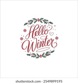 Gráfico de inverno elegante com chapéu de topo elegante

Folhas de inverno brincalhão e design de script

Ilustração Sazonal de inverno da alô encantadora

Tema de inverno mínimo com script escrito à mão
