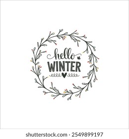 Elegant Winter Graphic with Stylish Top Hat

Playful Winter Leaves and Script Design

Whimsical Hello Winter Seasonal Illustration

Minimal Winter Theme with Hand Lettered Script
