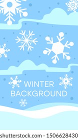 Elegant Winter Landscape Background. Flat Vector Illustration