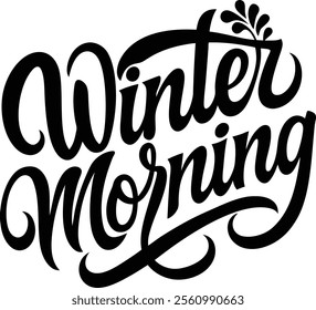 elegant winter morning typography vector stylist