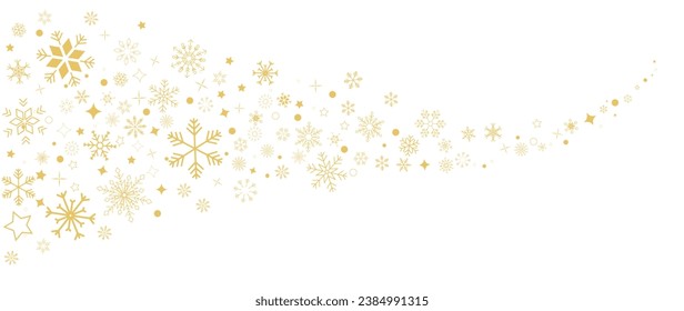 Elegant winter snowflake background vector illustration. Luxury decorative snowflake and snowfall on white background. Design suitable for invitation card, greeting, wallpaper, poster, banner.