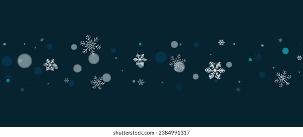 Elegant winter snowflake background vector illustration. Luxury decorative snowflake and snowfall on dark blue background. Design suitable for invitation card, greeting, wallpaper, poster, banner.