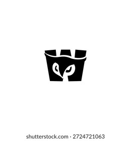 Elegante cara de búho sabio forma una silueta de alfabeto W, perfecto para marcas educativas, librerías y diseños de identidad inteligentes