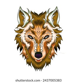 The elegant wolf head logo icon template is suitable for use as an icon for communities or industries operating in the sports sector