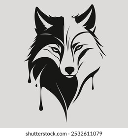 Elegant Wolf Silhouette Minimal Graphic Vector 001