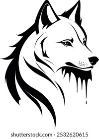 Elegant Wolf Silhouette Minimal Graphic Vector 007