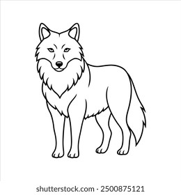 Elegant wolf silhouette vector art with intricate details and clean lines, 
perfect for digital designs, prints, and creative projects