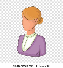 Elegant woman avatar icon. Cartoon illustration of avatar vector icon for web design