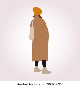 Elegant woman. Flat style vector character illustration isolated on white background