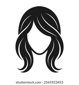 Elegant Woman Hair Icon Silhouette for modern beauty branding