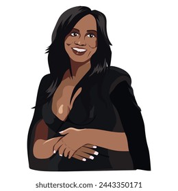 elegant woman with her hands folded