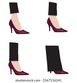 Elegant woman legs wearing heels executive concept illustration