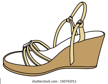 Elegant woman shoe, illustration, vector