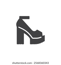 Elegant woman shoes vector icon. filled flat sign for mobile concept and web design. High Heels Shoes glyph icon. Symbol, logo illustration. Vector graphics