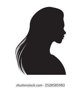 Elegant Woman Silhouette in Profile