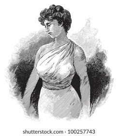 Elegant woman vintage fashion dress / vintage illustration from Die Frau als hausarztin 1911