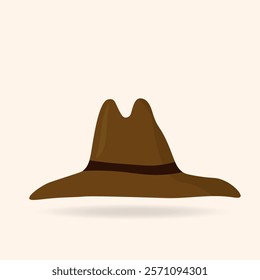 Elegant woman's hat isolated on white background. Headgear vector illustration for woman, girl or ladies. Summer sun protection. Doodle vector art. Single icon. Fashion flat sketch.