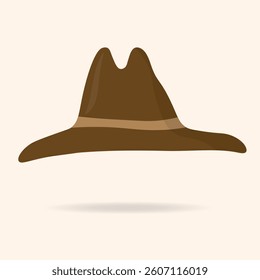 Elegant woman's hat isolated on white background. Headgear vector illustration for woman, girl or ladies. Summer sun protection. Doodle vector art. Single icon. Fashion flat sketch.