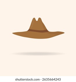 Elegant woman's hat isolated on white background. Headgear vector illustration for woman, girl or ladies. Summer sun protection. Doodle vector art. Single icon. Fashion flat sketch.