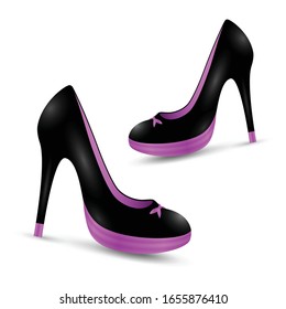 elegant woman's high heel shoes