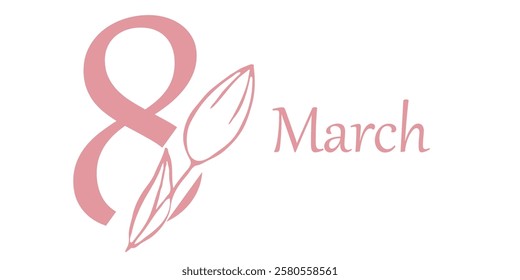 Elegant Women Day March 8 Design with Floral Elements Banner