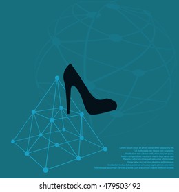 Elegant women high heel shoe stock vector icon