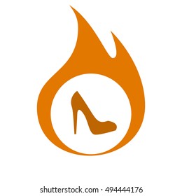 Elegant women high heel shoe stock vector icon