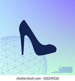 Elegant women high heel shoe stock vector icon
