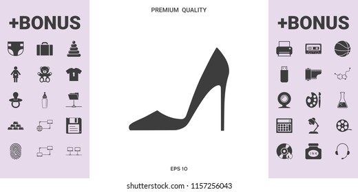 Elegant women shoe - graphic elements for your design