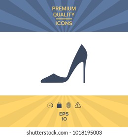 Elegant women shoe. Menu item in the web design
