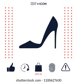 Elegant women shoe. Menu item in the web design