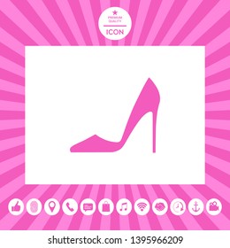 Elegant women shoe. Menu item in the web design