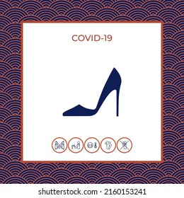 Elegant women shoe. Menu item in the web design