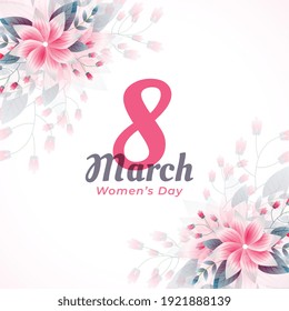 elegant women's day flower card design for the event